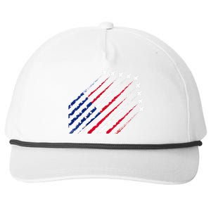 Fighter Jet Airplane USA Flag 4th Of July Patriotic Snapback Five-Panel Rope Hat