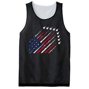 Fighter Jet Airplane USA Flag 4th Of July Patriotic Mesh Reversible Basketball Jersey Tank