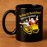 Funny Jesus And Santa Claus The Boy Are Back In A Town Xmas Gift 11oz C Handle Ceramic Mug