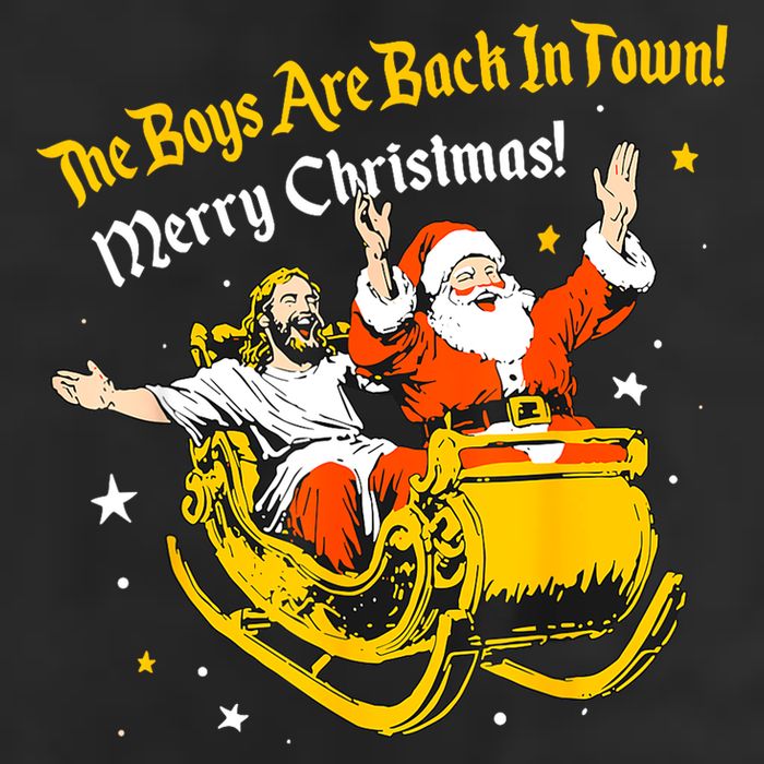 Funny Jesus And Santa Claus The Boy Are Back In A Town Xmas Gift 11oz C Handle Ceramic Mug