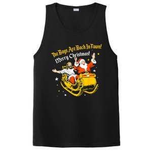 Funny Jesus And Santa Claus The Boy Are Back In A Town Xmas Gift PosiCharge Competitor Tank