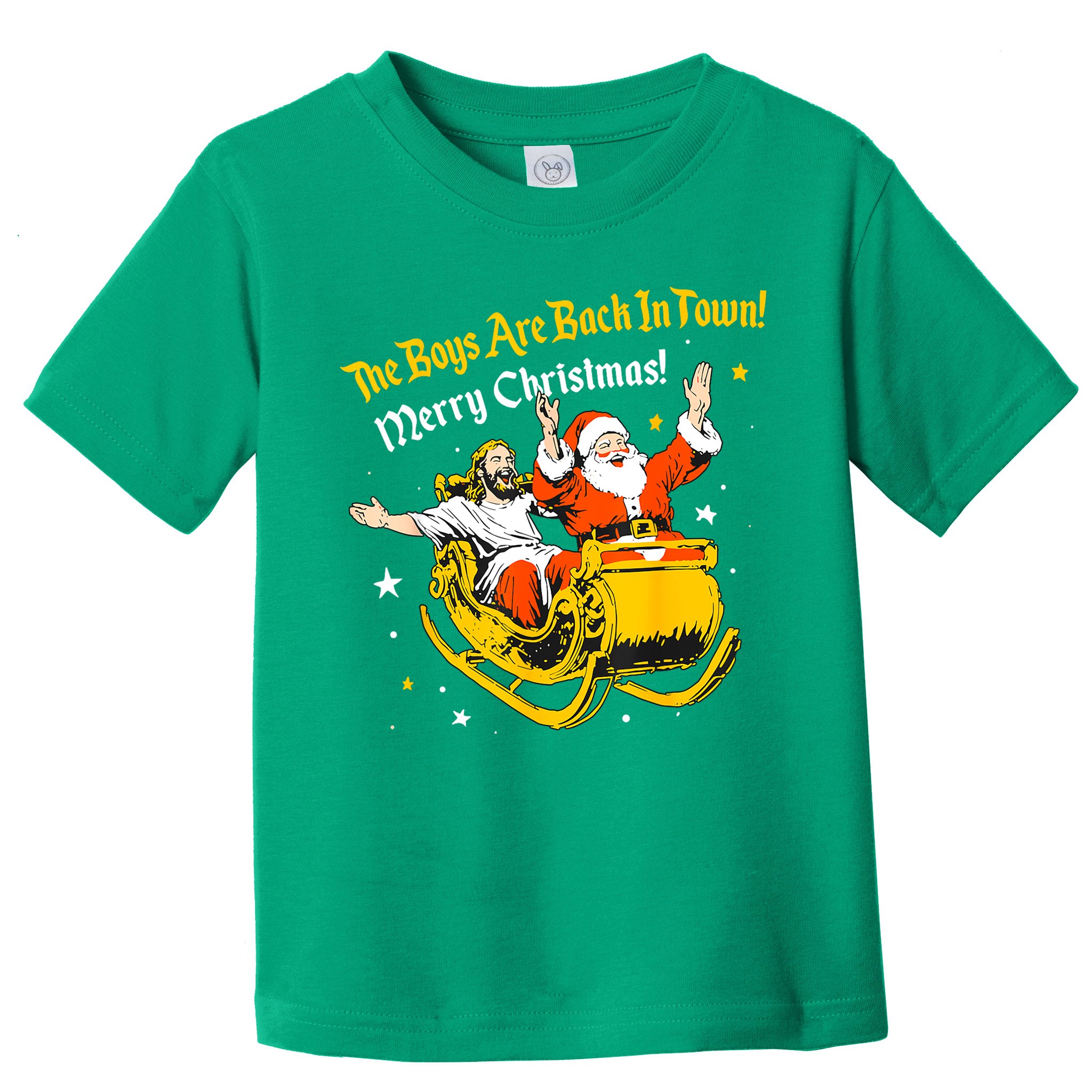 Funny Jesus And Santa Claus The Boy Are Back In A Town Xmas Gift Toddler T-Shirt