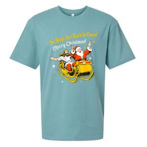 Funny Jesus And Santa Claus The Boy Are Back In A Town Xmas Gift Sueded Cloud Jersey T-Shirt