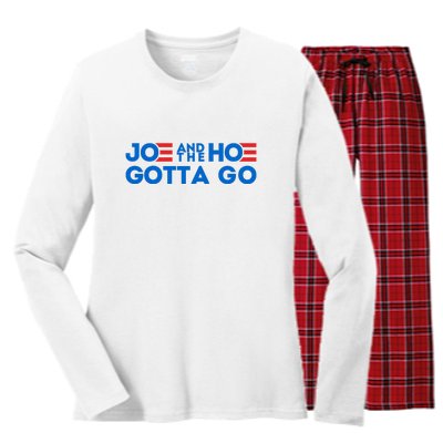 Funny Joe And The Hoe Gotta Go Women's Long Sleeve Flannel Pajama Set 