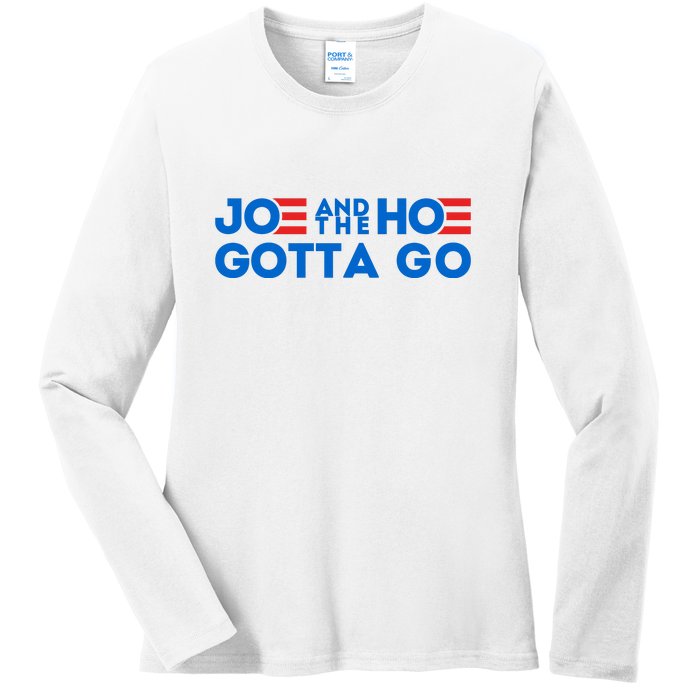 Funny Joe And The Hoe Gotta Go Ladies Long Sleeve Shirt