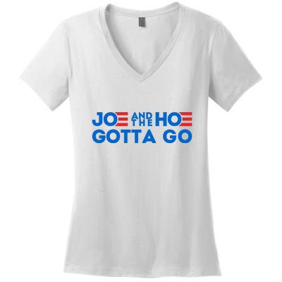 Funny Joe And The Hoe Gotta Go Women's V-Neck T-Shirt