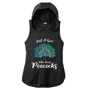 Funny Just A Who Loves Peacocks Ladies PosiCharge Tri-Blend Wicking Draft Hoodie Tank