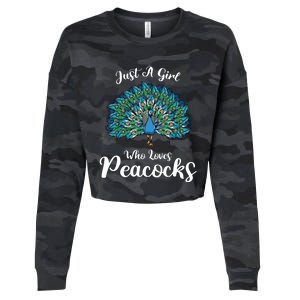 Funny Just A Who Loves Peacocks Cropped Pullover Crew