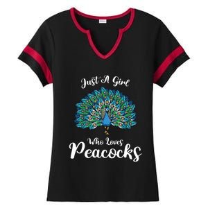 Funny Just A Who Loves Peacocks Ladies Halftime Notch Neck Tee