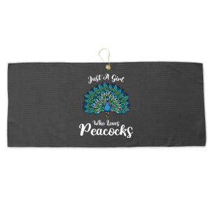 Funny Just A Who Loves Peacocks Large Microfiber Waffle Golf Towel