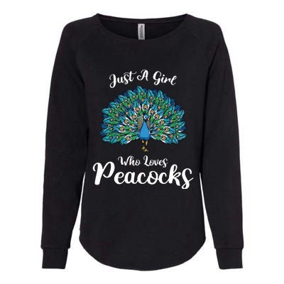 Funny Just A Who Loves Peacocks Womens California Wash Sweatshirt