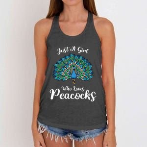 Funny Just A Who Loves Peacocks Women's Knotted Racerback Tank