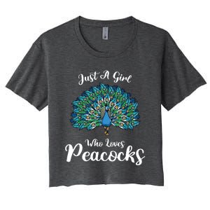 Funny Just A Who Loves Peacocks Women's Crop Top Tee