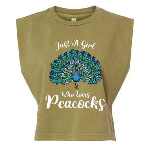 Funny Just A Who Loves Peacocks Garment-Dyed Women's Muscle Tee