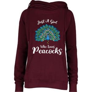 Funny Just A Who Loves Peacocks Womens Funnel Neck Pullover Hood