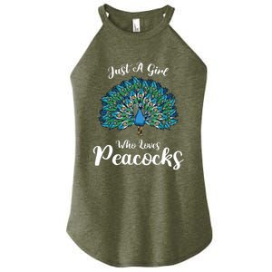 Funny Just A Who Loves Peacocks Women's Perfect Tri Rocker Tank