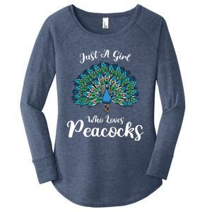 Funny Just A Who Loves Peacocks Women's Perfect Tri Tunic Long Sleeve Shirt