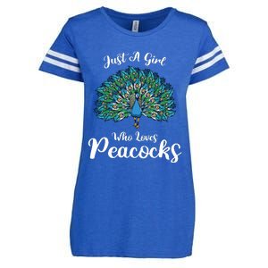 Funny Just A Who Loves Peacocks Enza Ladies Jersey Football T-Shirt