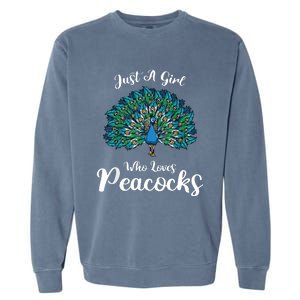 Funny Just A Who Loves Peacocks Gift Garment-Dyed Sweatshirt