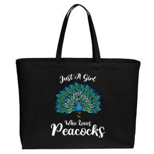 Funny Just A Who Loves Peacocks Gift Cotton Canvas Jumbo Tote