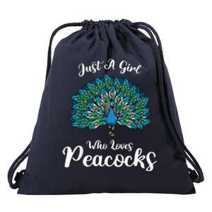 Funny Just A Who Loves Peacocks Gift Drawstring Bag