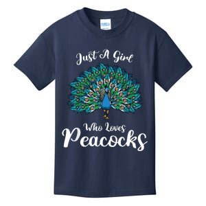 Funny Just A Who Loves Peacocks Gift Kids T-Shirt