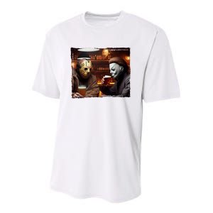 Funny Jason And Michael Halloween Drink Beer Youth Performance Sprint T-Shirt