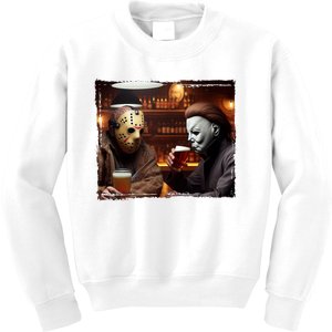 Funny Jason And Michael Halloween Drink Beer Kids Sweatshirt