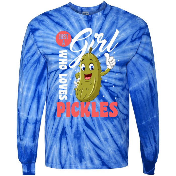 Funny Just A Who Loves Pickles Gift Tie-Dye Long Sleeve Shirt