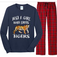 Funny Just A Girl Who Loves Tigers Tiger Animal Lover Gift Long Sleeve Pajama Set