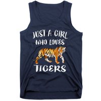 Funny Just A Girl Who Loves Tigers Tiger Animal Lover Gift Tank Top