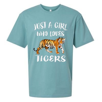 Funny Just A Girl Who Loves Tigers Tiger Animal Lover Gift Sueded Cloud Jersey T-Shirt