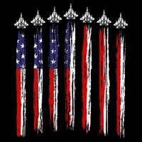 Fighter Jet Airplane USA Flag 4th Of July Patriotic Bucket Hat