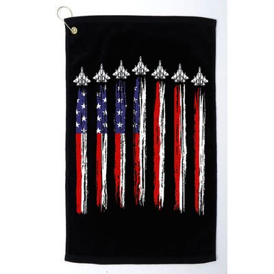 Fighter Jet Airplane USA Flag 4th Of July Patriotic Golf Towel