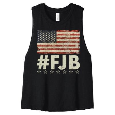 #FJB Distressed F Hoe Biden Women's Racerback Cropped Tank