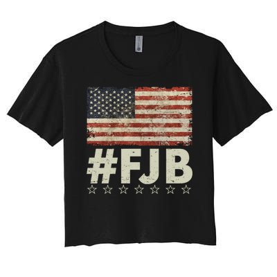 #FJB Distressed F Hoe Biden Women's Crop Top Tee