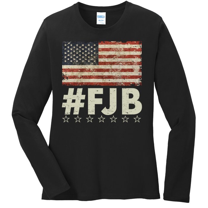 #FJB Distressed F Hoe Biden Ladies Long Sleeve Shirt