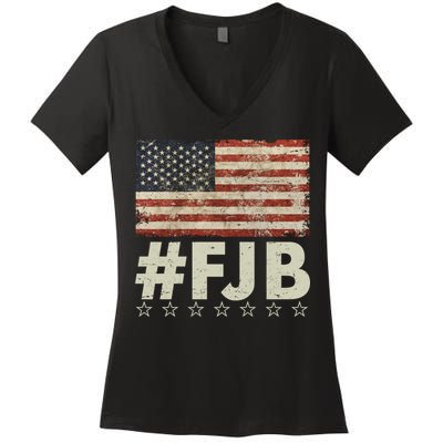 #FJB Distressed F Hoe Biden Women's V-Neck T-Shirt