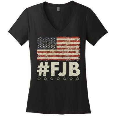 #FJB Distressed F Hoe Biden Women's V-Neck T-Shirt