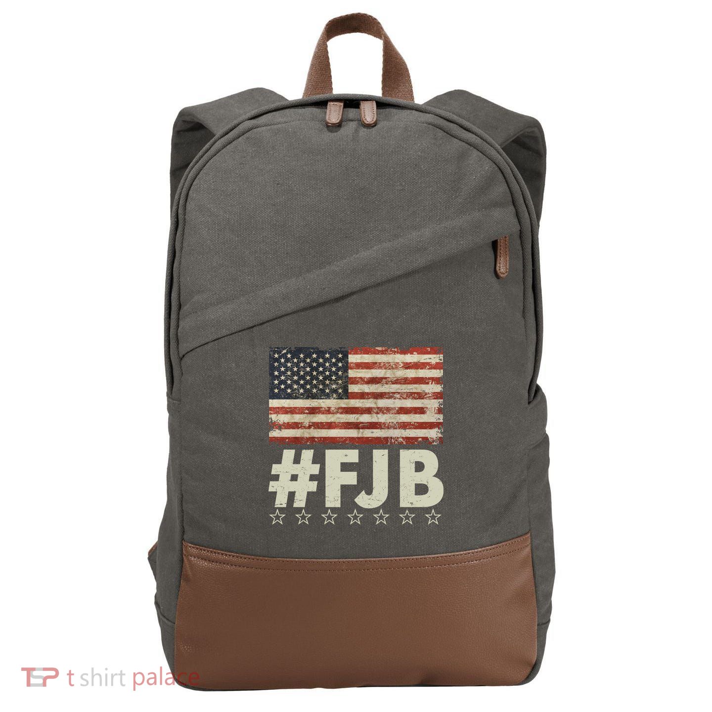 #FJB Distressed F Hoe Biden Cotton Canvas Backpack