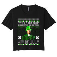 Funny Joe Biden Happy 4th Of July Confused St Patricks Day Women's Crop Top Tee