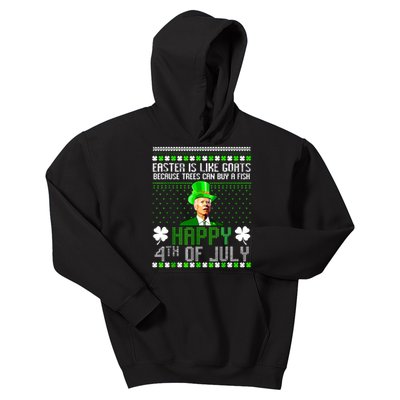 Funny Joe Biden Happy 4th Of July Confused St Patricks Day Kids Hoodie