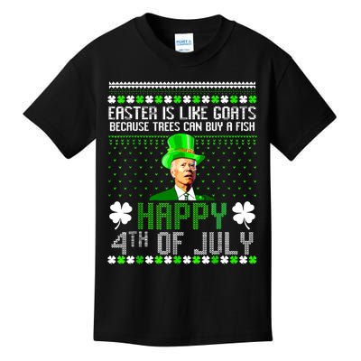 Funny Joe Biden Happy 4th Of July Confused St Patricks Day Kids T-Shirt