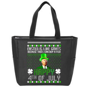 Funny Joe Biden Happy 4th Of July Confused St Patricks Day Zip Tote Bag