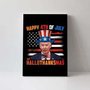 Funny Joe Biden Happy 4th Of July Hallothanksmas Holidays Canvas