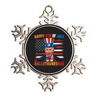 Funny Joe Biden Happy 4th Of July Hallothanksmas Holidays Metallic Star Ornament