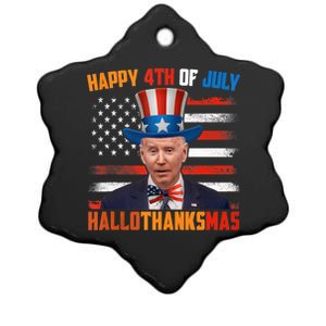 Funny Joe Biden Happy 4th Of July Hallothanksmas Holidays Ceramic Star Ornament