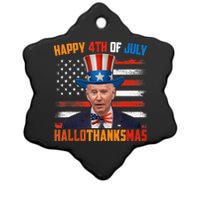 Funny Joe Biden Happy 4th Of July Hallothanksmas Holidays Ceramic Star Ornament