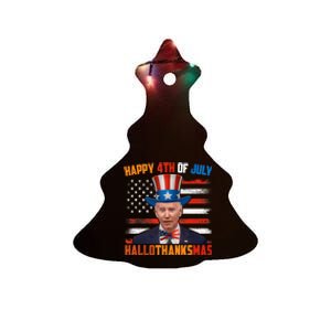 Funny Joe Biden Happy 4th Of July Hallothanksmas Holidays Ceramic Tree Ornament