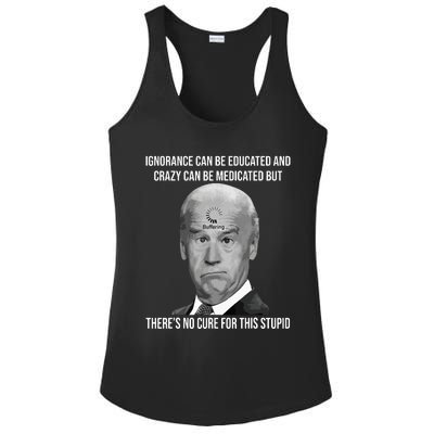 Funny Joe Biden No Cure For This Stupid Anti Biden Liberals Ladies PosiCharge Competitor Racerback Tank